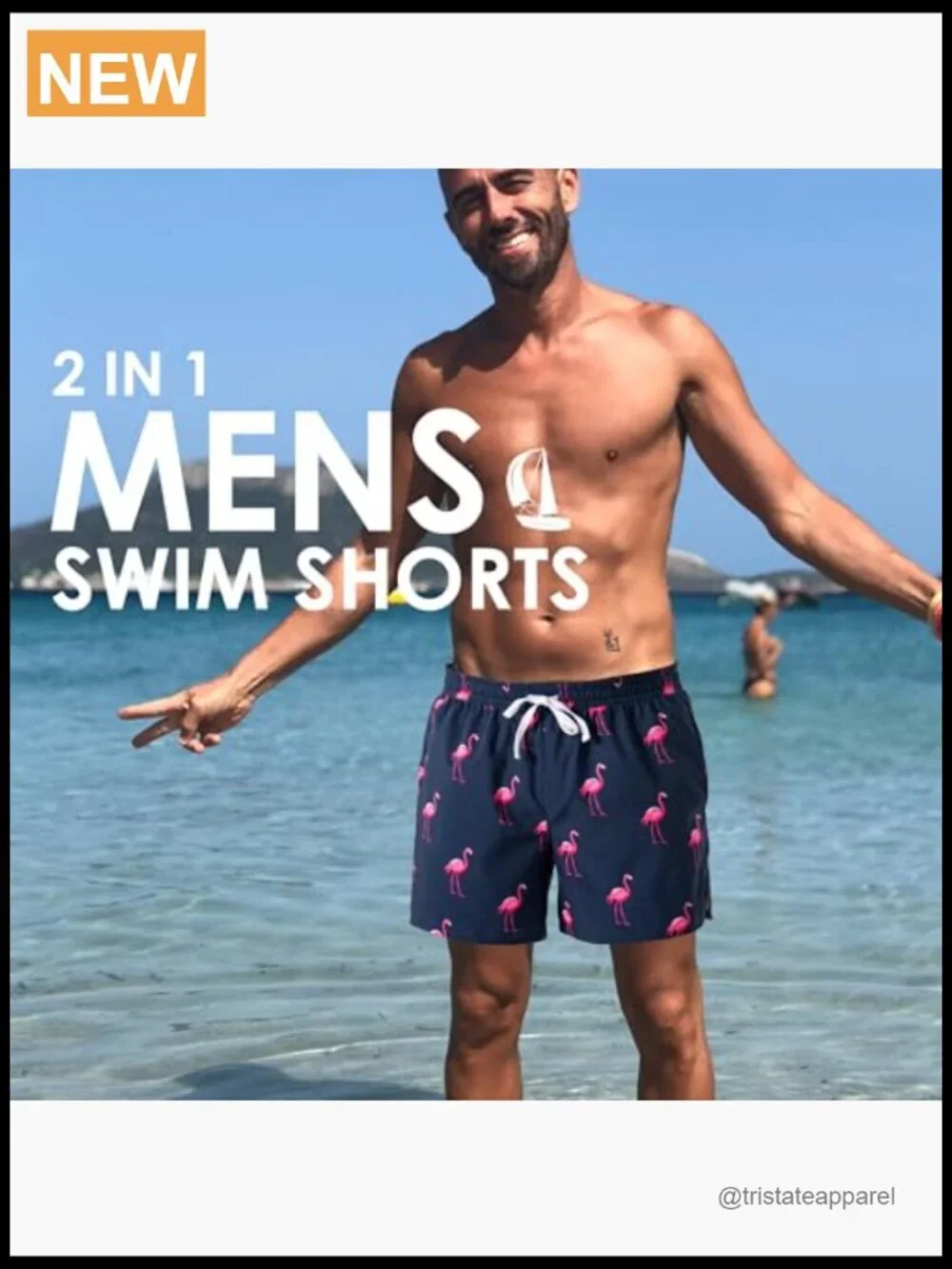 Men's Quick Dry Swim Trunks Board Shorts with Pockets Mesh Lining